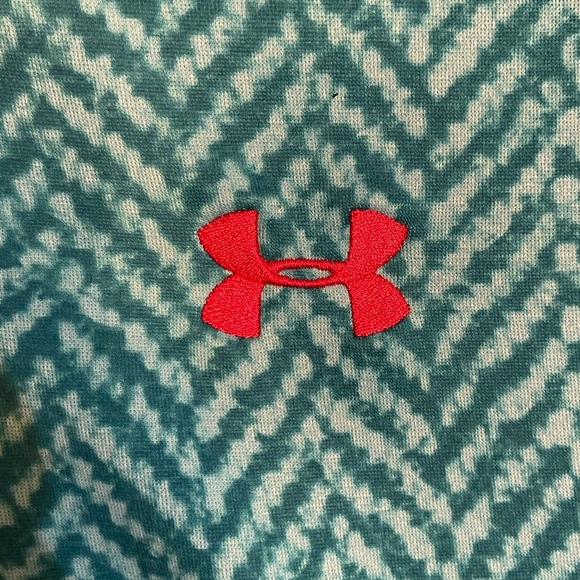 Under Armour Men's Size Large Full-Zip Jacket Blue Zig-Zag Pattern Red Trim EUC - Picture 3 of 6